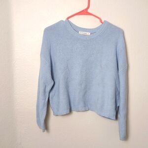 Moon & Madison 100% Cotton Blue Crew Neck Sweater Soft Knit